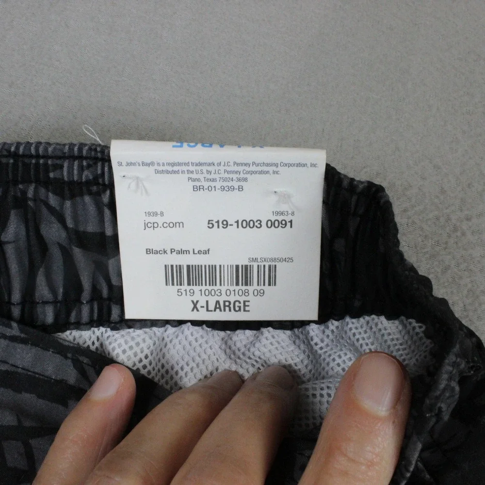 St Johns Bay Swim Trunks 2 Pack Palm Leaf Rock Island XL Black Blue NWT